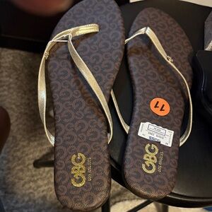 Gucci Gold and Brown Sandals